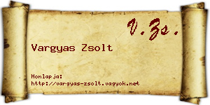 Vargyas Zsolt névjegykártya